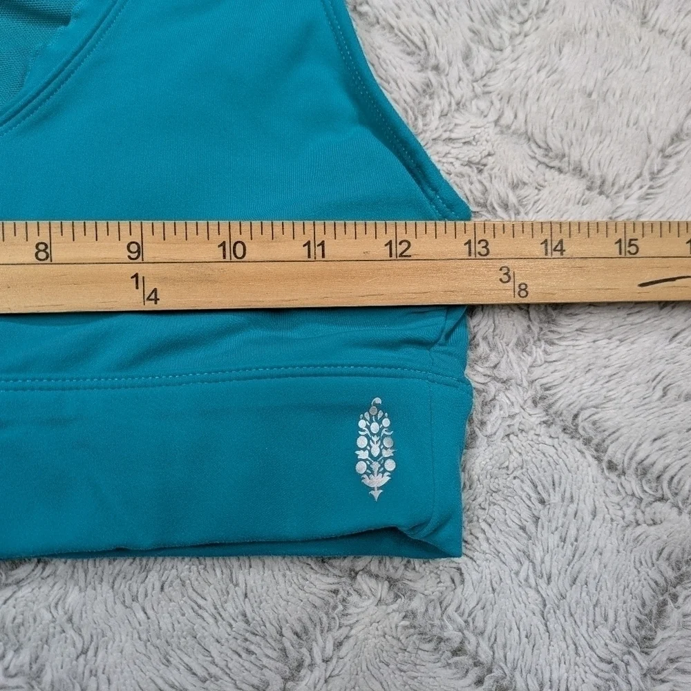 Free People Sports Bra Women's S Blue Wavy Waters Hearts Aflutter Brami Yoga